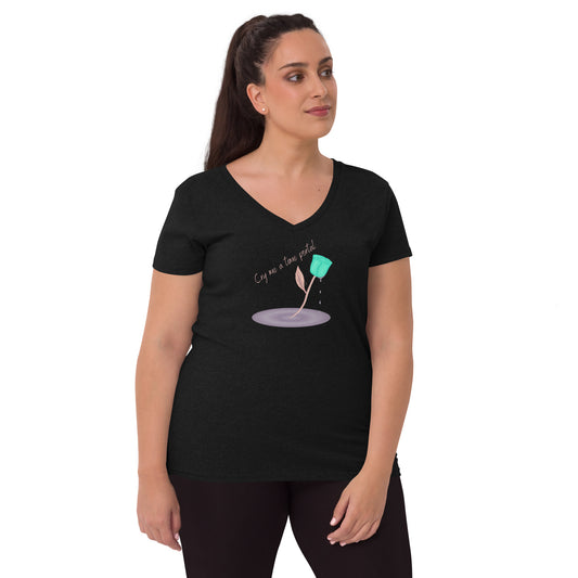 Cry me a time portal - T-shirt pour femmes avec col en V recyclé