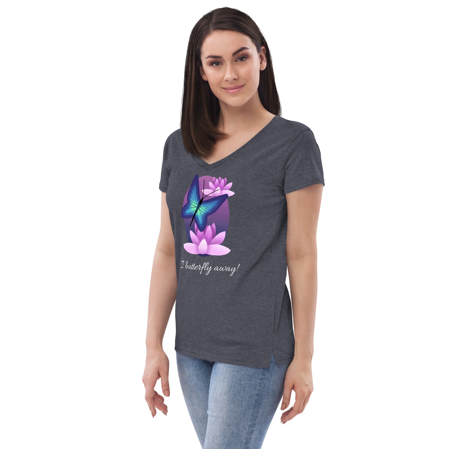 I butterfly away - Women’s recycled V-neck t-shirt